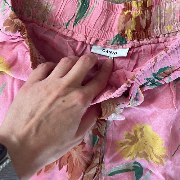 Ganni Marceau Georgette Floral Trousers Pink - Picture 4 of 5